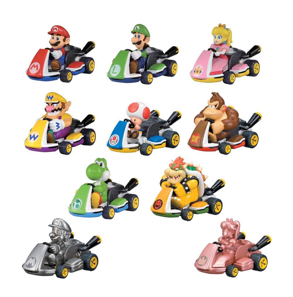 Mario Kart Pull Back Cars Mystery Pack Display
