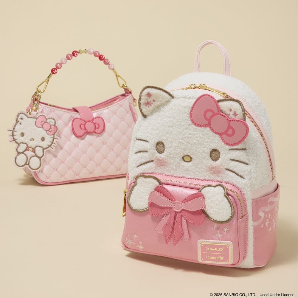 Sanrio by Loungefly Crossbody with Beaded Handle & Bag Charm Hello Kitty Quilted