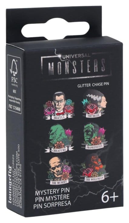 Universal Monsters Enamel Pins Floral Tattoo Mystery Blind Display (12)