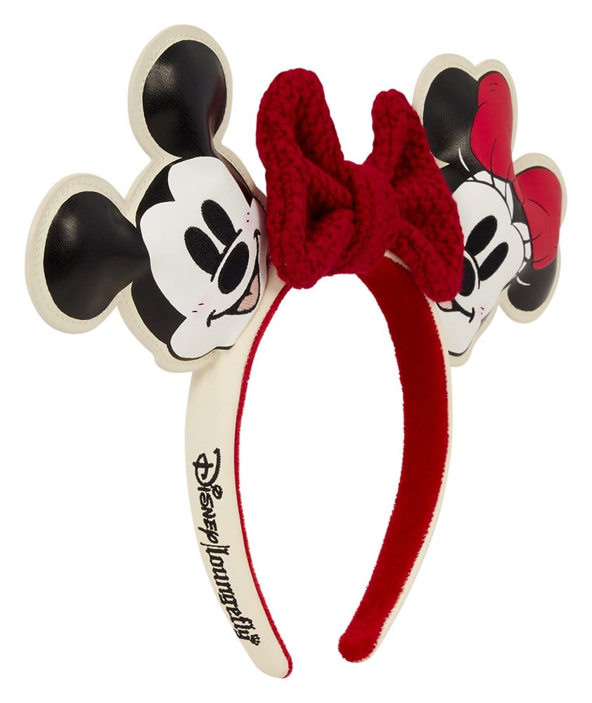 Mickey & Minnie by Loungefly Ears Headband Knit Bow