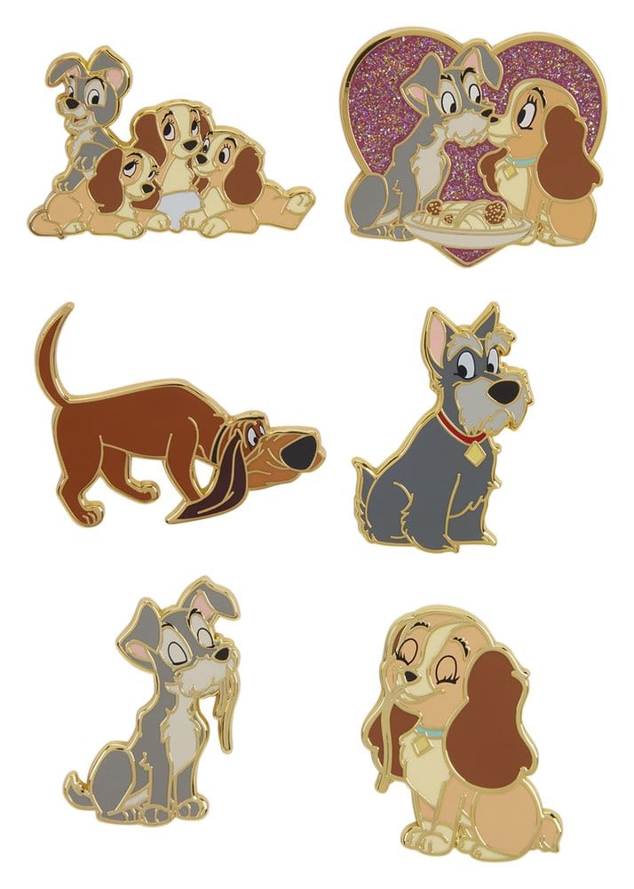 Disney by Loungefly Enamel Pins Lady and the Tramp Blind Display (12)