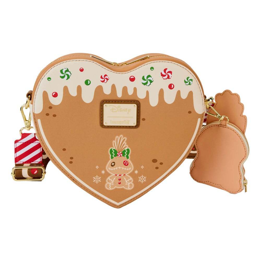 Disney by Loungefly Lilo & Stitch Angel and Stitch Gingerbread Heart Crossbody Bag
