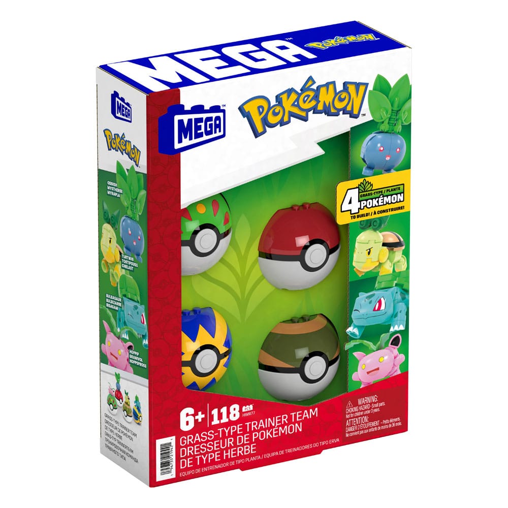 Pokémon Mega Construction Set Grass-Type Trainer Team Building Toy Kit