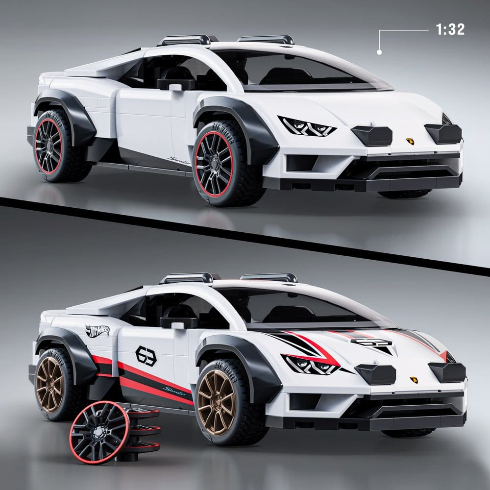 Hot Wheels Speed Mattel Brick Shop Building Set 1/32 Lamborghini Huracán Sterrato