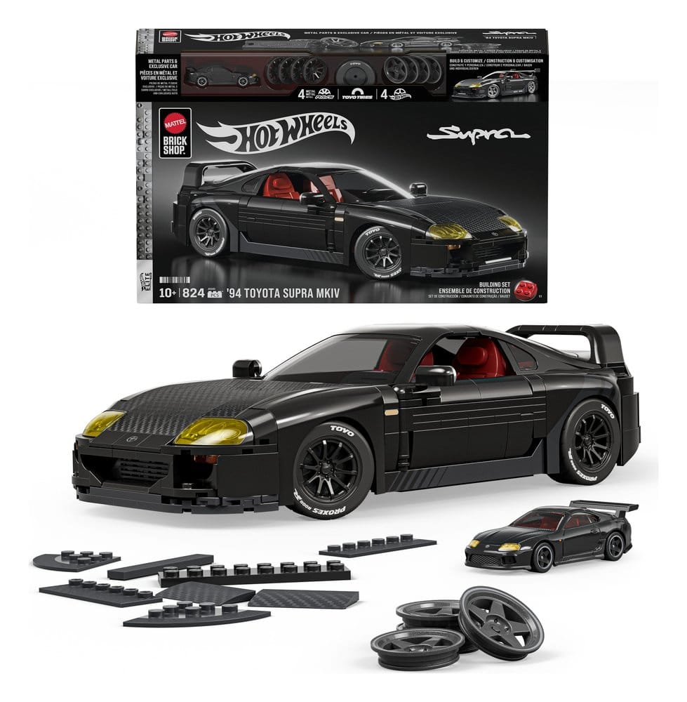 Hot Wheels Elite Mattel Brick Shop Building Set 1/16 '94 Toyota Supra MKIV
