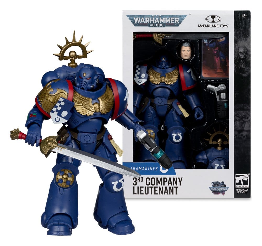 Warhammer 40,000 Total War Action Figure 3rd Company Lieutenant (Ultramarines) 18 cm