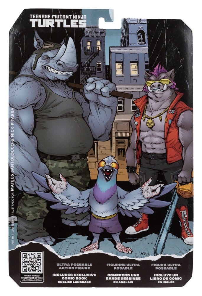Teenage Mutant Ninja Turtles Page Punchers Action Figure Rocksteady 17 cm