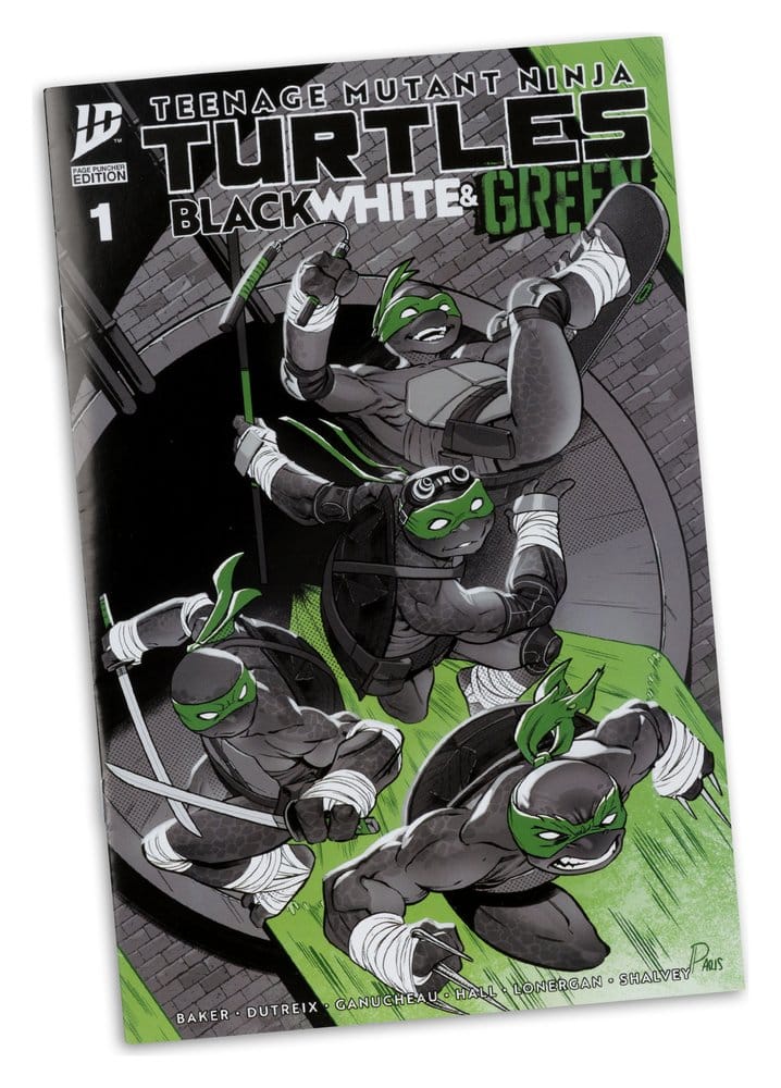 Teenage Mutant Ninja Turtles Page Punchers Action Figure Donatello (Black White & Green ) (Red Platinum Edition) 13 cm