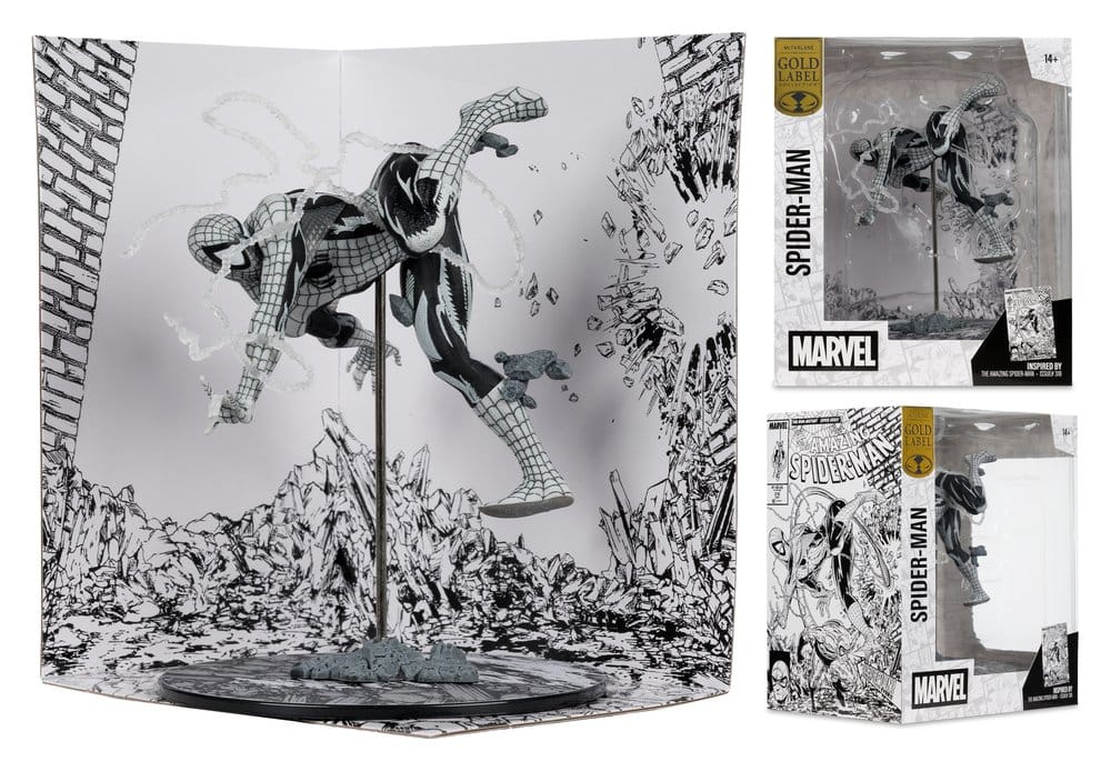 Marvel PVC Statue !/10 Spider-Man (Line Art) (The Amazing Spider-Man #318) (Gold Label) 17 cm
