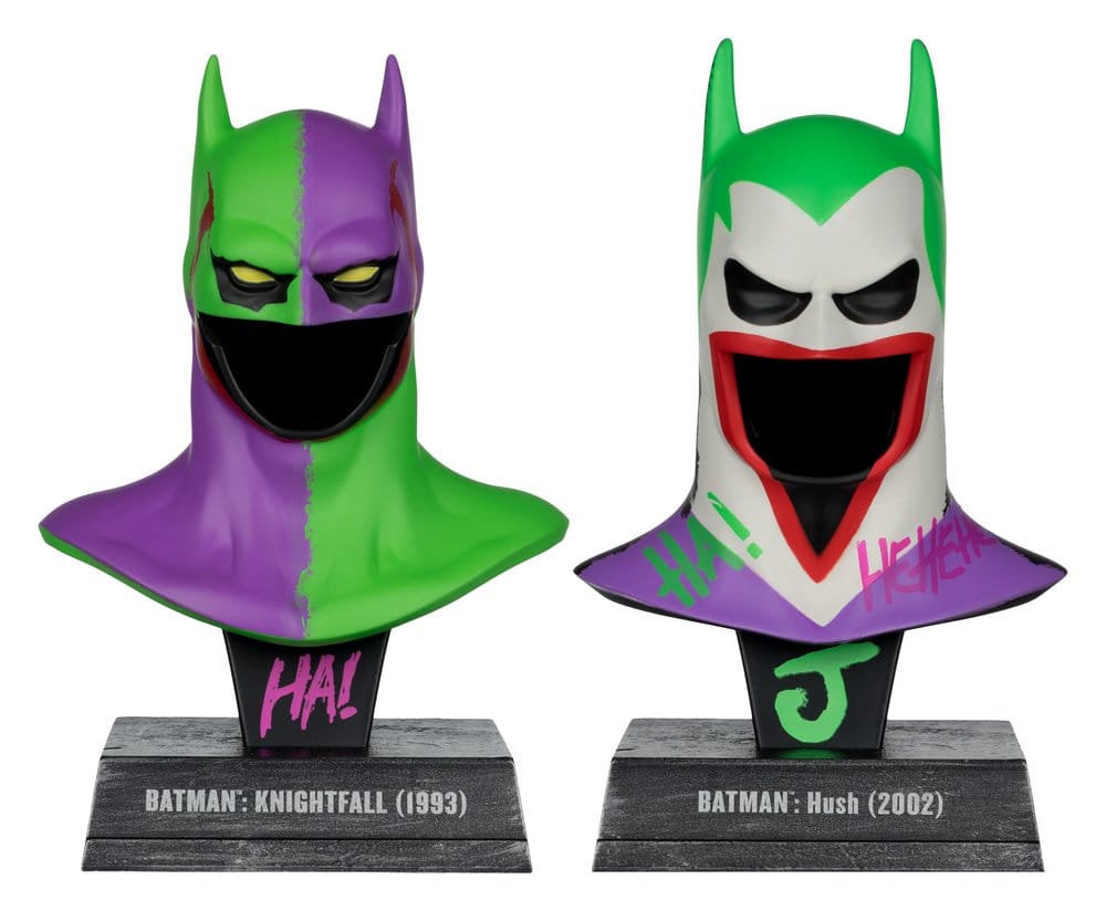 DC Direct Gold Label 1/3 Scale Jokerised Hush / Knightfall Cowl Replica 2-Pack