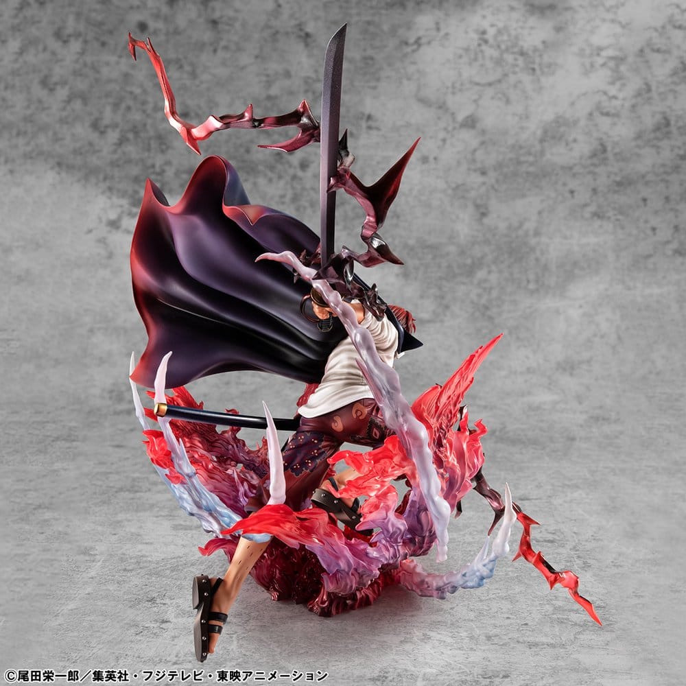 One Piece P.O.P SA-MAXIMUM PVC Statue Leader of Red Hair Pirates Red-Haired Shanks Kamusari 25 cm