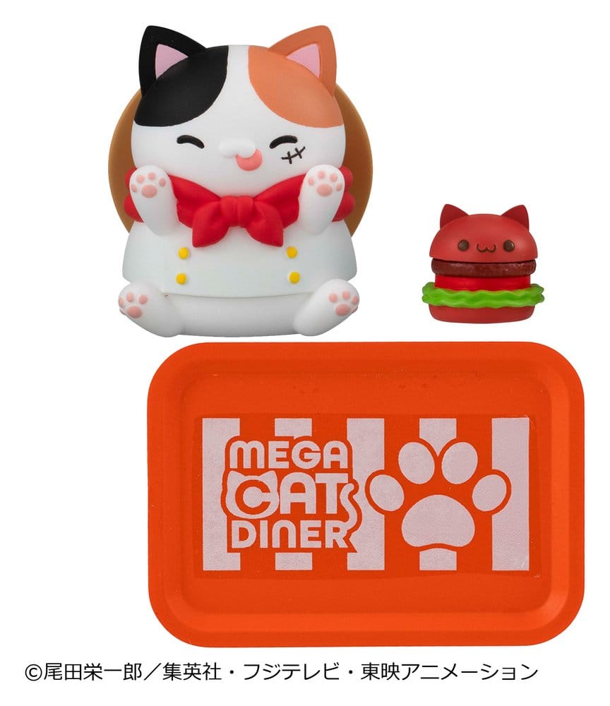 One Piece Mega Cat Project Mini Figures NyanPieceNyan! Diner! 3 cm Blind Box Display (6)