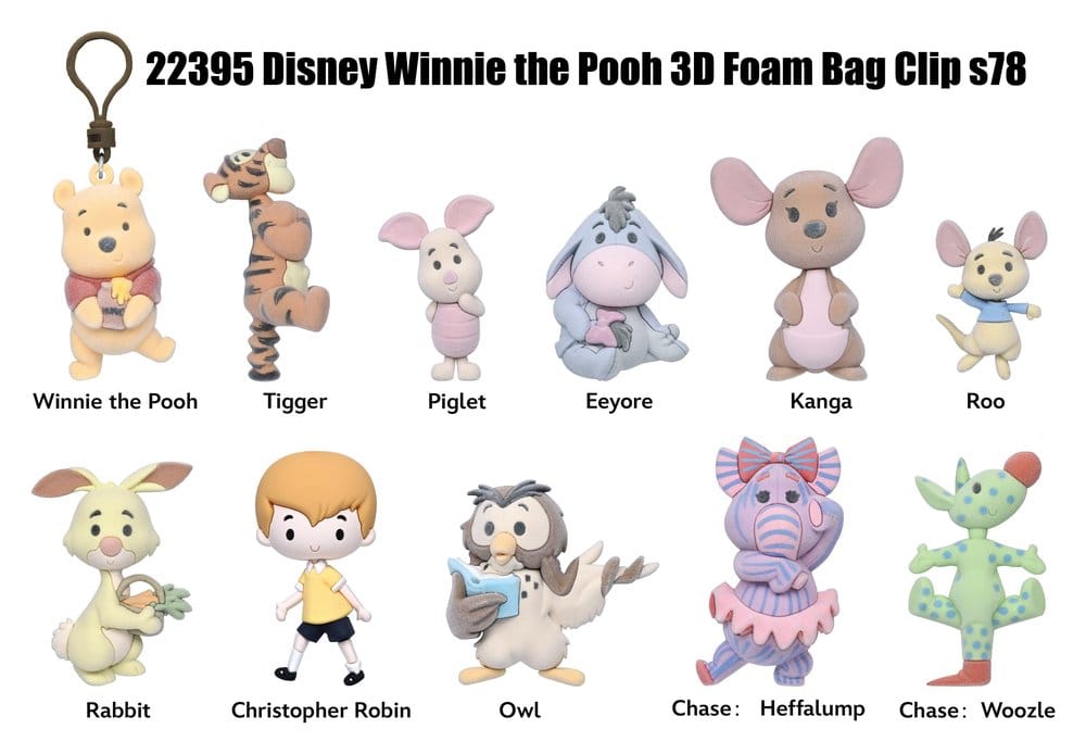 Winnie the Pooh 100th Anniversary 3D PVC Bag Clips Series 78 Blind Bag Display (24) (Flocked)