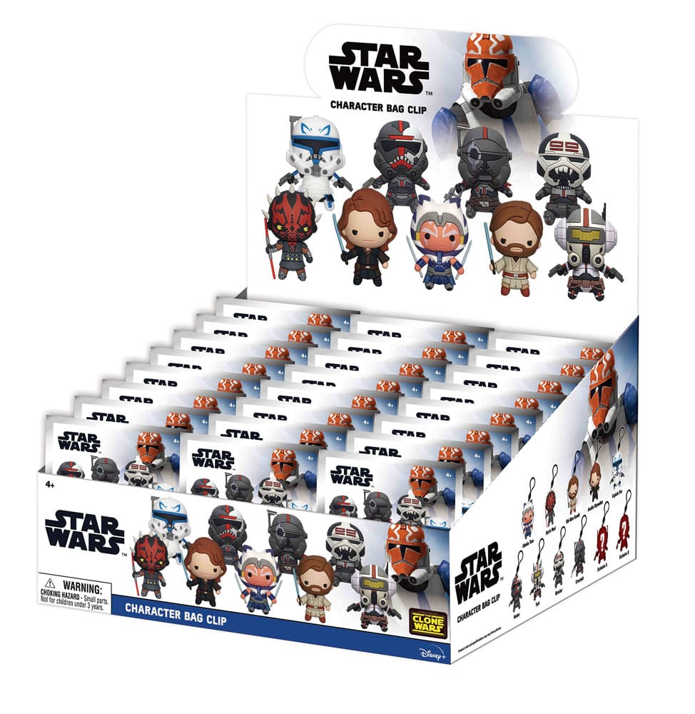 Star Wars Clone Wars 3D PVC Bag Clips Series 4 Display (24)
