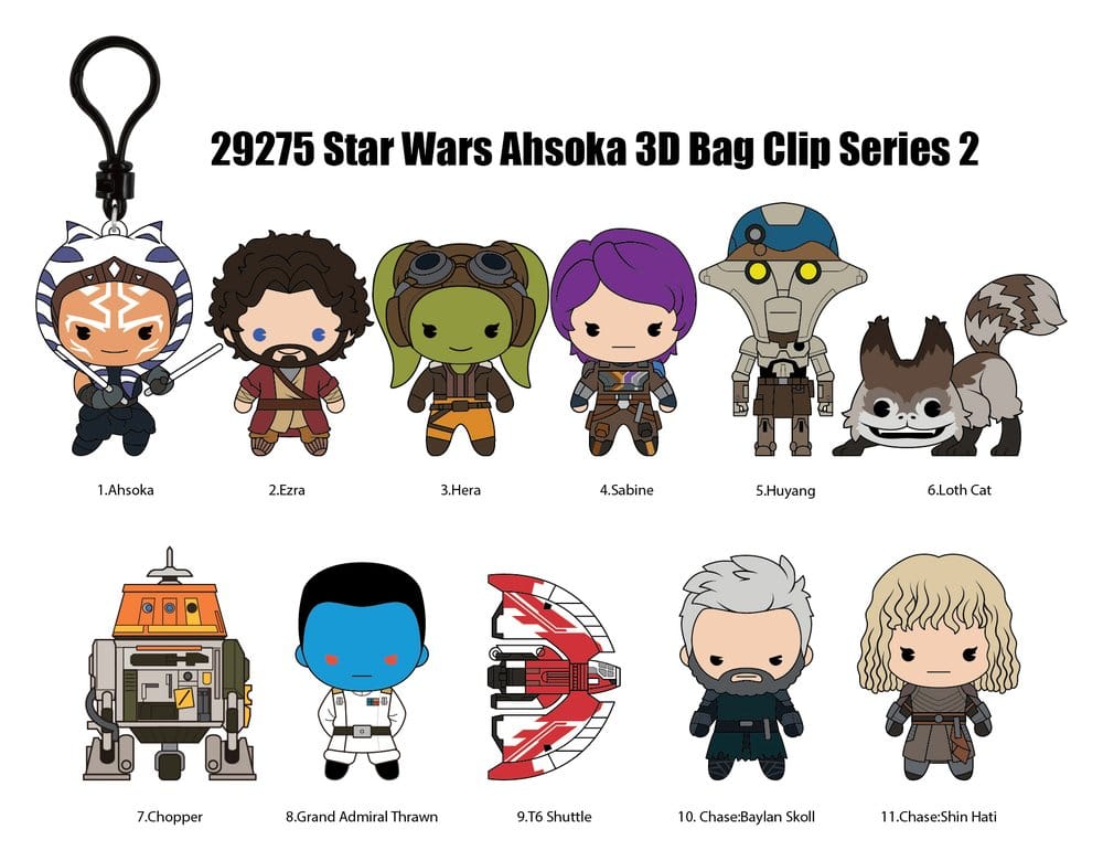 Star Wars Ahsoka 3D PVC Bag Clips Series 2 Blind Bag Display (24)
