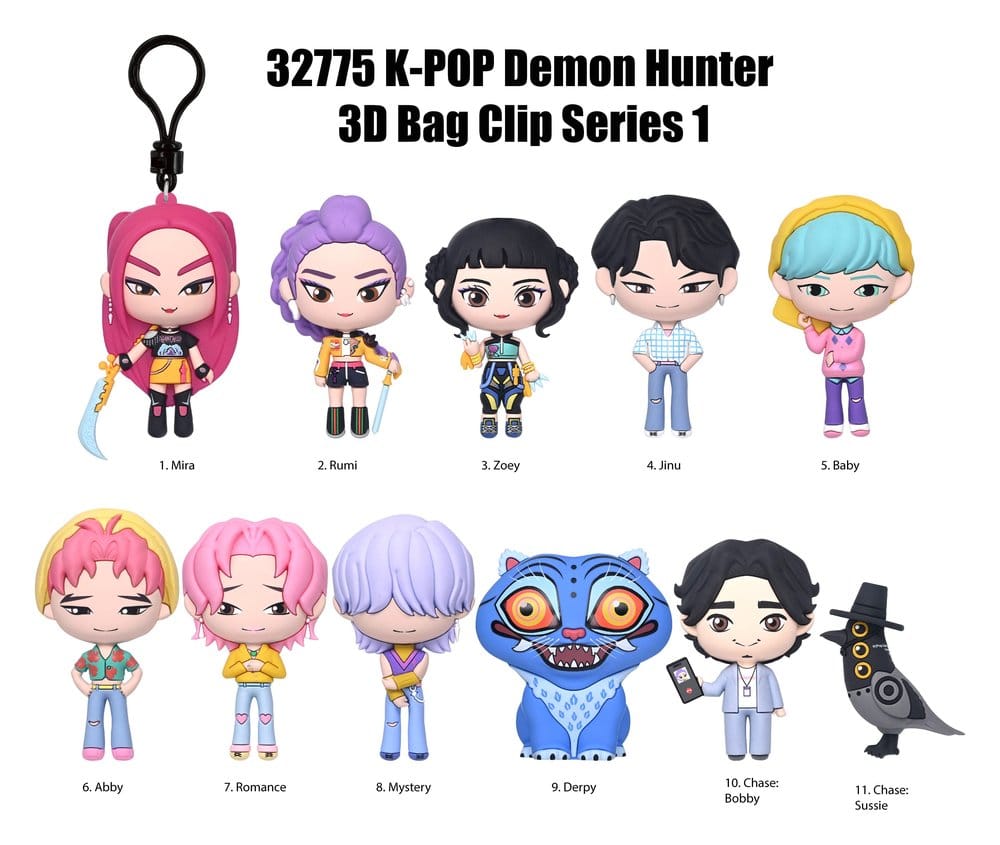 K-Pop Demon Hunter 3D PVC Bag Clips Series 1 Display (24)