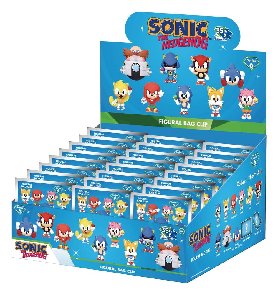 Sonic the Hedgehog 3D PVC Bag Clips Series 6 Display (24)