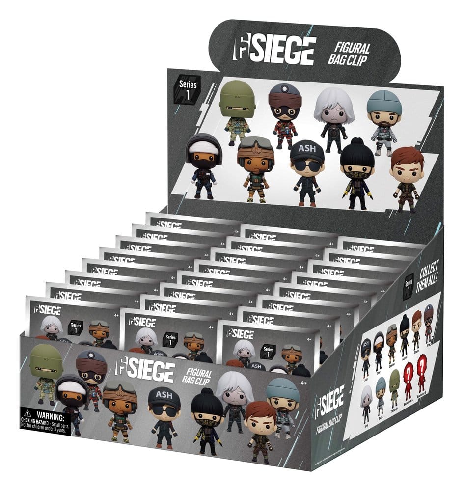 Six Siege 3D PVC Bag Clips Series 1 Display (24)