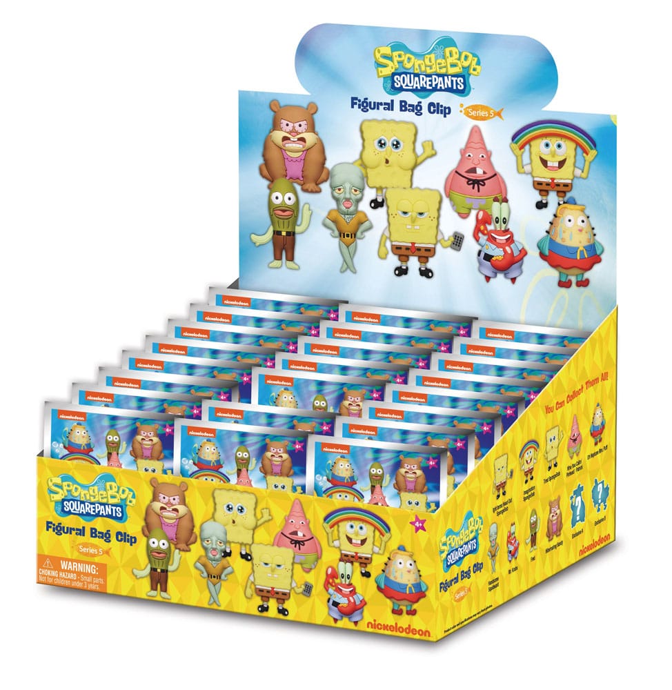 Nickelodeon Classics 3D PVC Bag Clips Series 5 SpongeBob SquarePants Display (24)