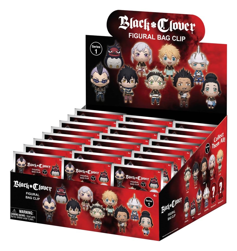 Black Clover 3D PVC Bag Clips Serie 1 Display (24)