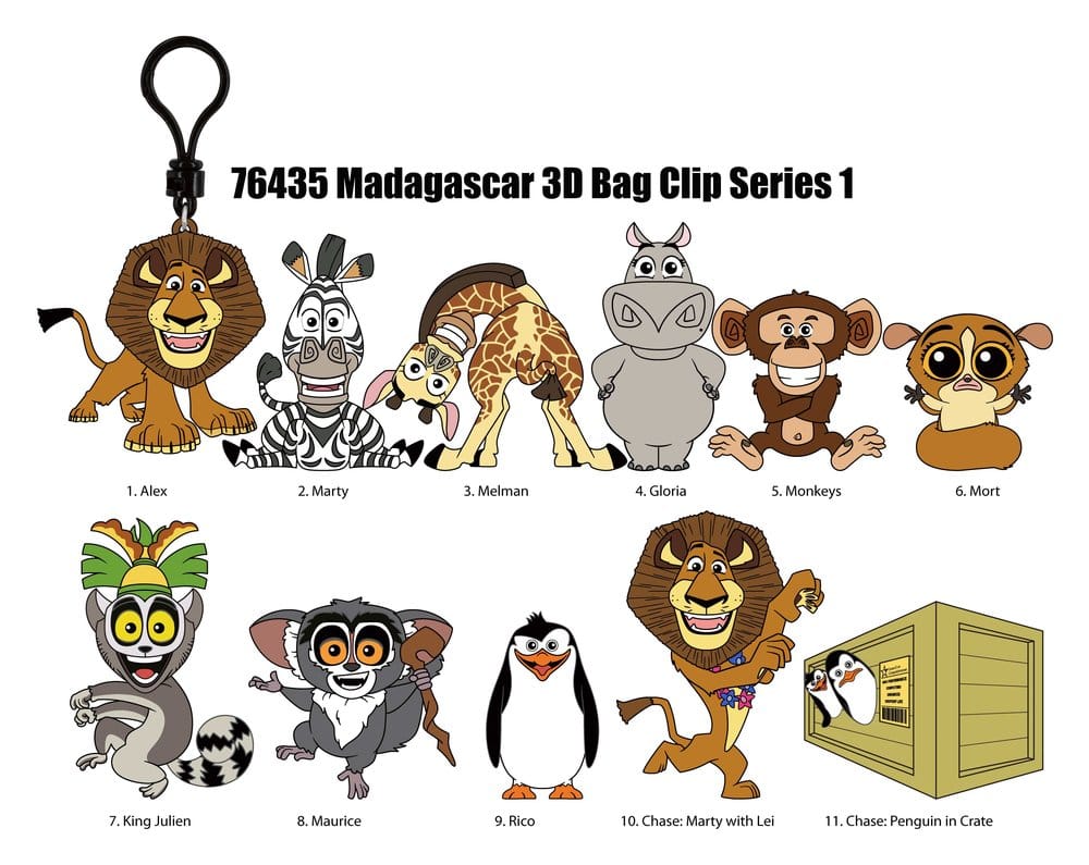 Madagascar 3D PVC Bag Clips Serie 1 Display (24)