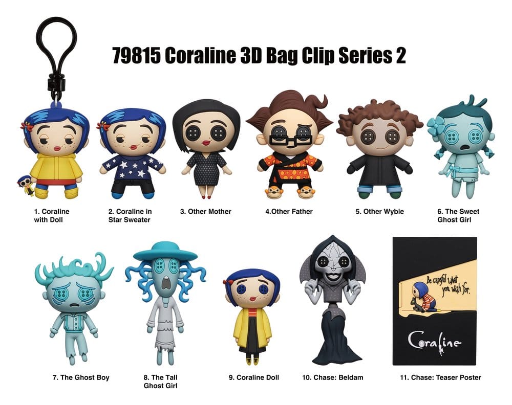Coraline 3D PVC Bag Clips Series 2 Display (24)