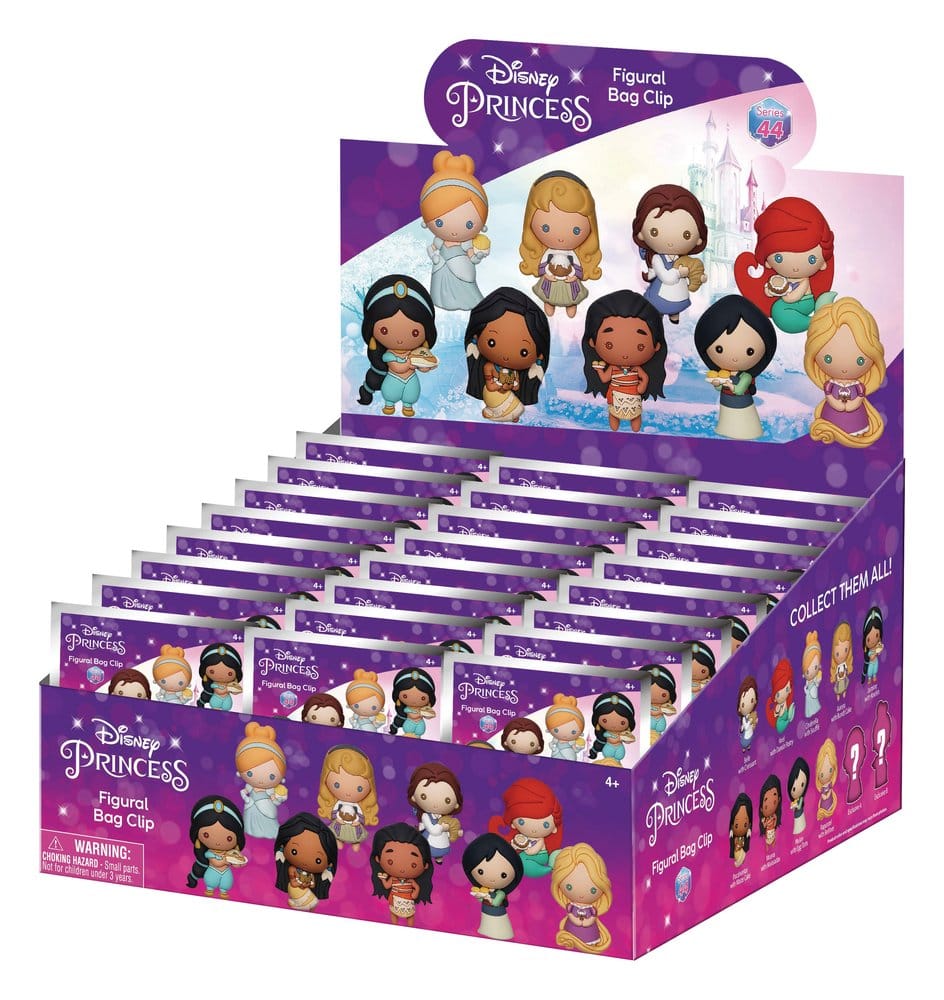 Disney 3D PVC Bag Clips Princess with Food Serie 44 Display (24)