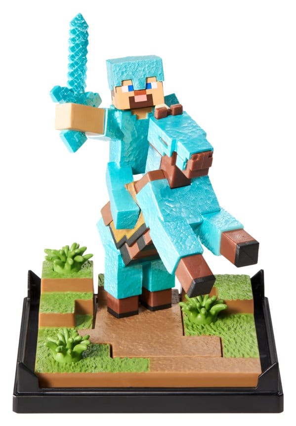 Minecraft Figure Diorama Diamond Armor Steve and Horse 18 cm
