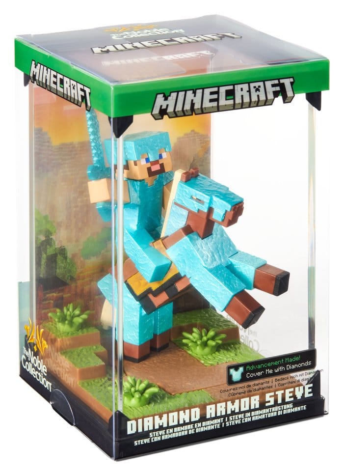 Minecraft Figure Diorama Diamond Armor Steve and Horse 18 cm