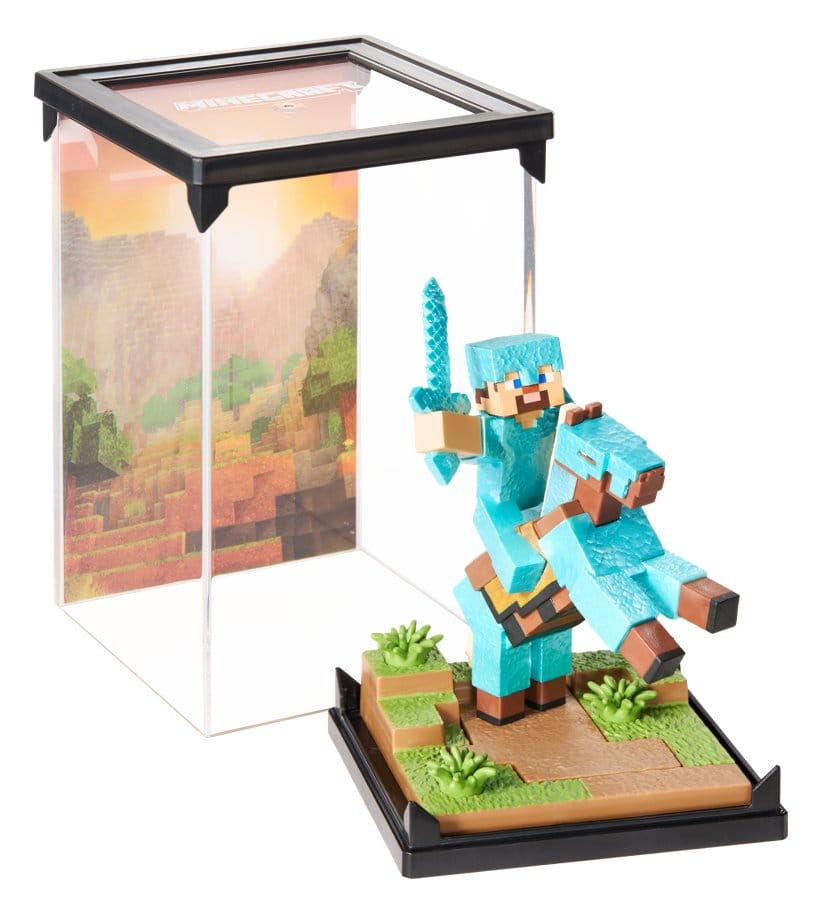 Minecraft Figure Diorama Diamond Armor Steve and Horse 18 cm