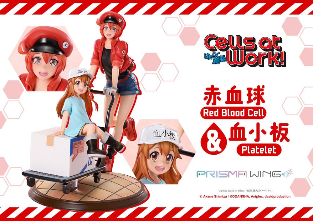 Cells at Work Prisma Wing PVC Statue Red Blood Cell & Platelet 26 cm