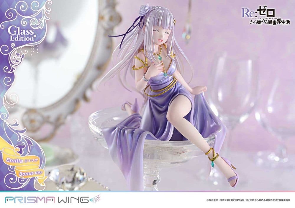 Re:Zero Prisma Wing Statue 1/7 Emilia Glass Edition Bonus Version 29 cm