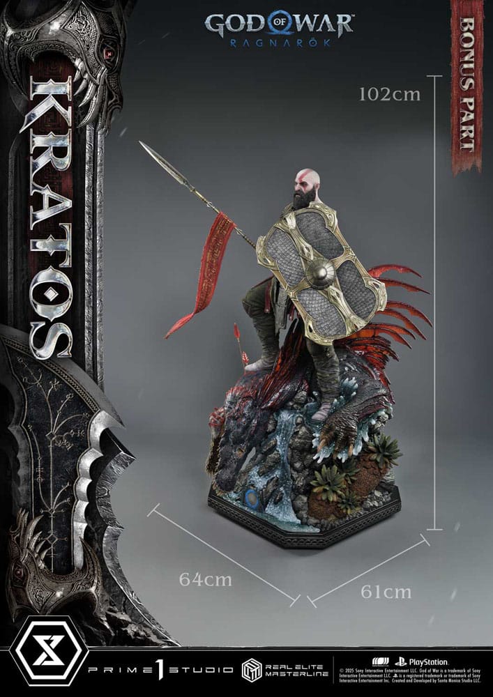 God of War Ragnarok Real Elite Kratos Ultimate Bonus Version 95 cm 1/3 Masterline Series Statue