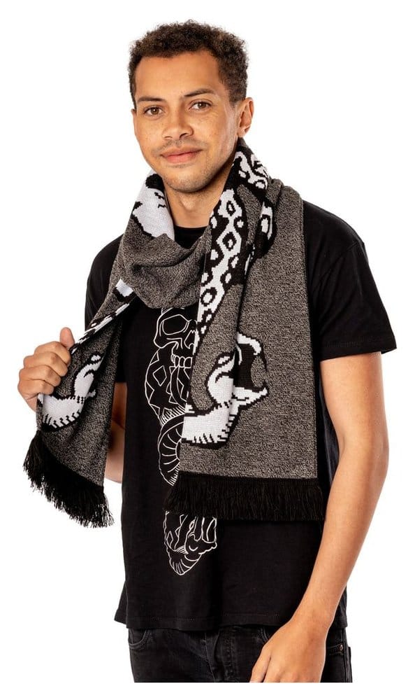 Harry Potter Scarf Dark Arts Spell Long Length Grey