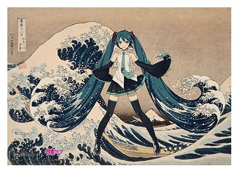 Katsushika Hokusai x Hatsune Miku Acrylic Panel Thirty-six Views of Mount Fuji The Great Wave off Kanagawa 30 cm