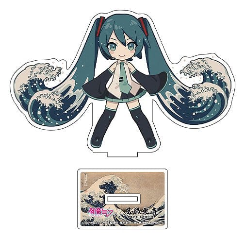 Hatsune Miku x Katsushika Hokusai iXima Die-Cut Acrylic Stand The Great Wave off Kanagawa 10 cm (5)
