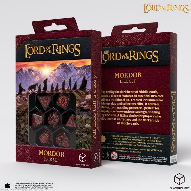 The Lord of the Rings Dice Set of 7 Mordor