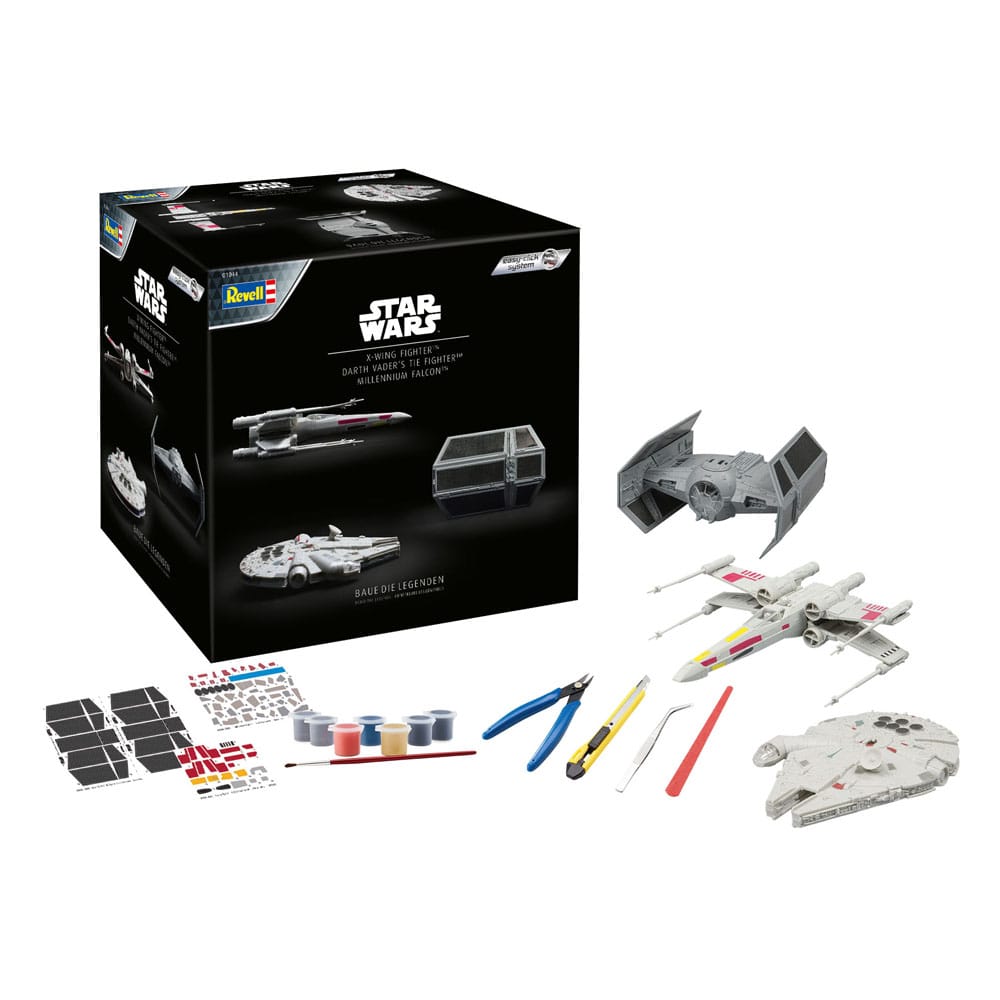 Star Wars Millennium Falcon, X-Wing Fighter, Darth Vader's Tie Fighter Model Kit Advent Calendar