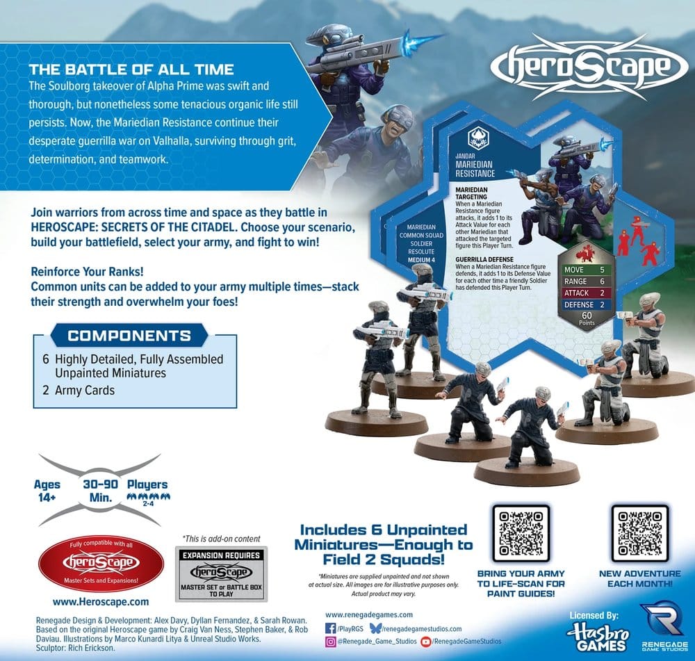 Heroscape Army Expansion Mariedian Resistance Fighters Standard Edition *English Version*
