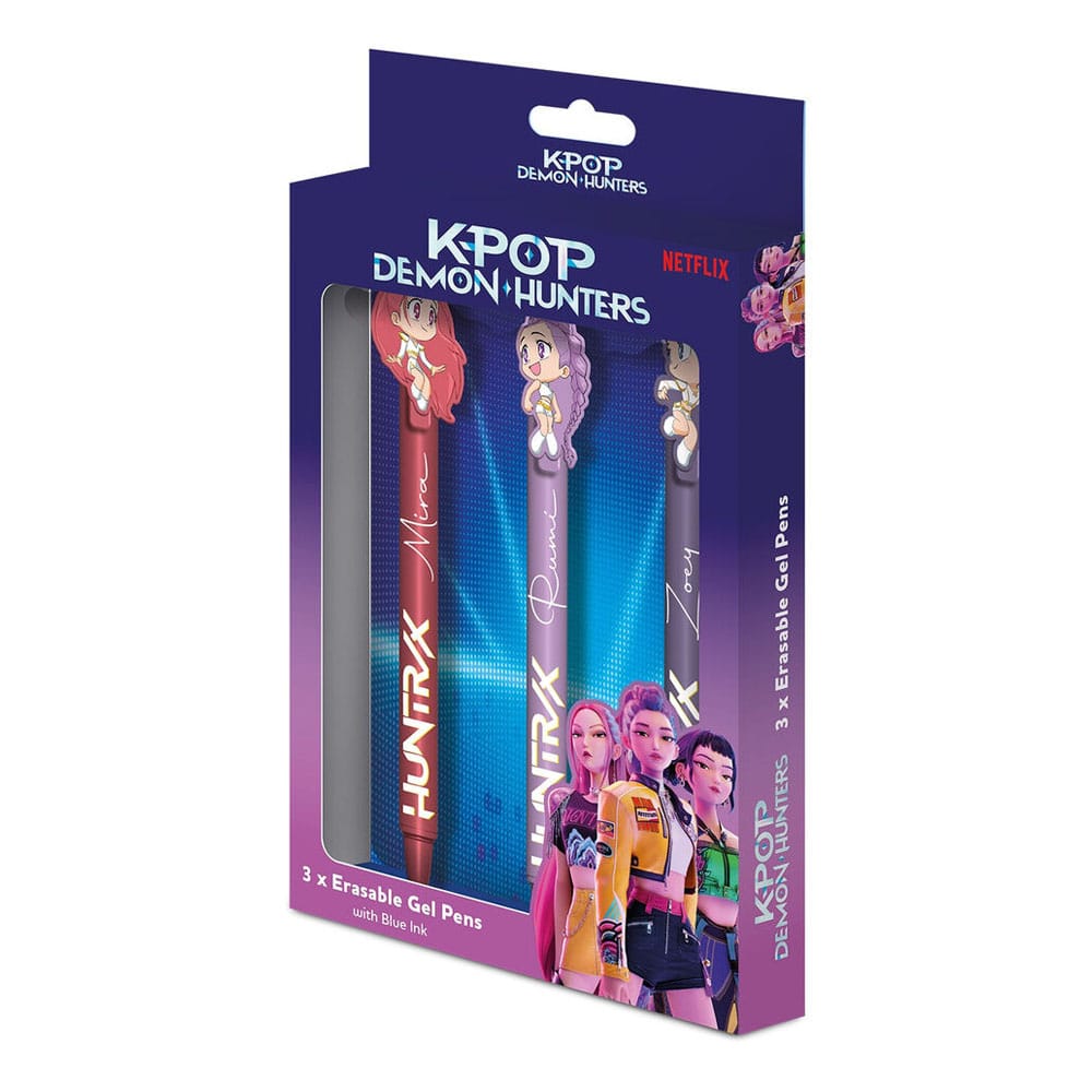 K-POP DEMON HUNTERS ERASABLE GEL PEN 3 PACK (ASDA)