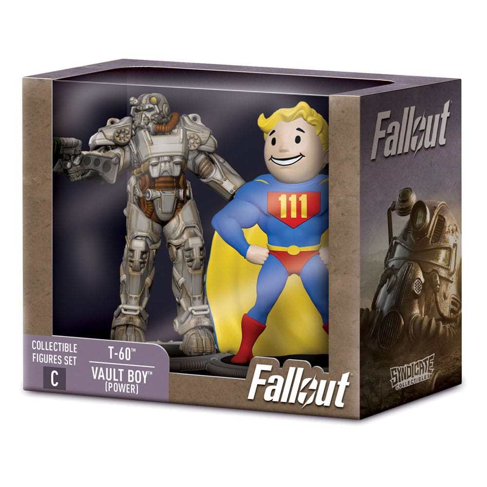 Fallout T-60 Power Armor & Vault Boy (Power) 7cm Collectible Figures Set C