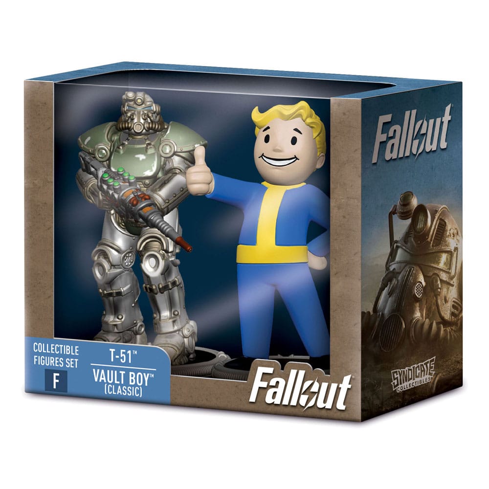Fallout T-51 Power Armor & Vault Boy (Classic) 7cm Collectible Figures Set F