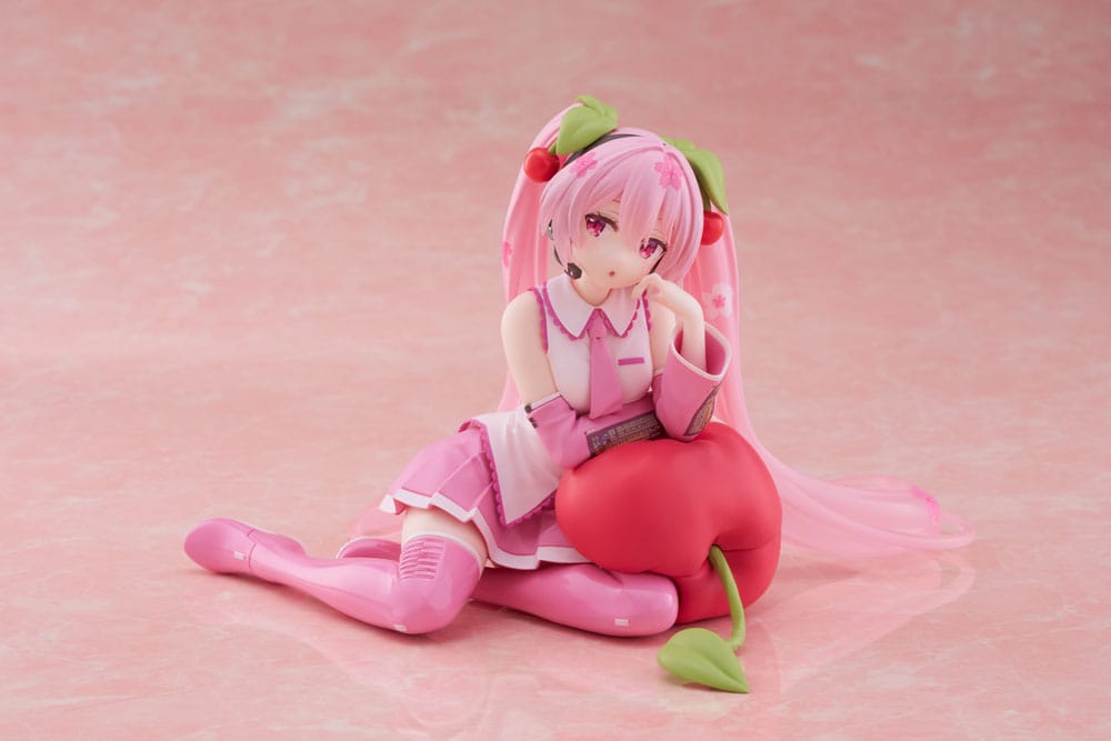 Hatsune Miku Desktop Cute Figure Sakura Miku Cherry Cushion Ver. 13 cm PVC Statue