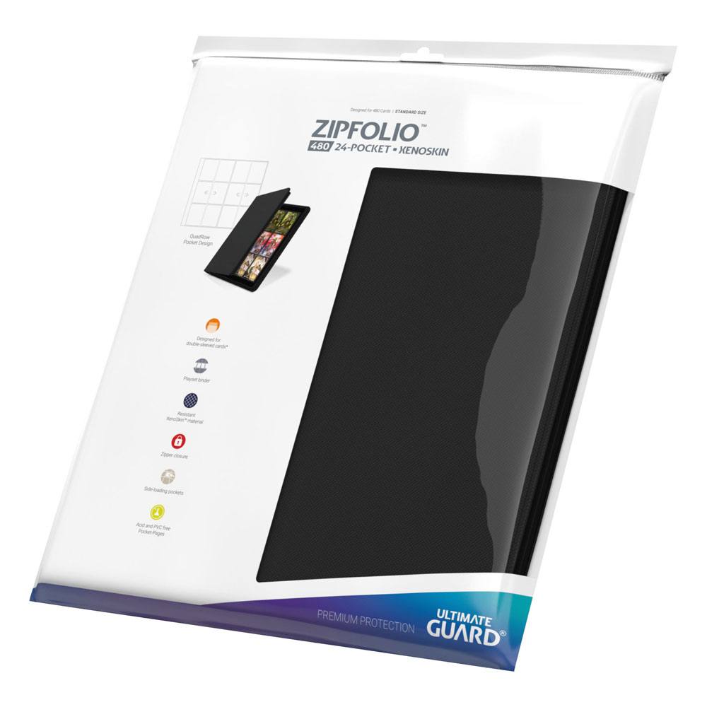 Ultimate Guard Zipfolio 480 24-Pocket Xenoskin - Black