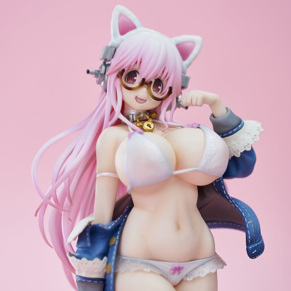 Super Sonico PVC Figure White Cat Ver. (Reissue) 27 cm