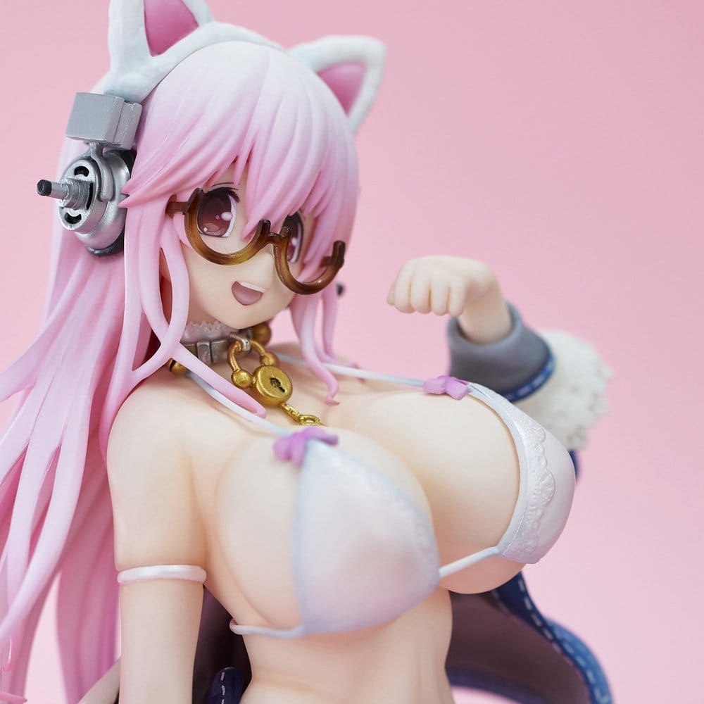 Super Sonico PVC Figure White Cat Ver. (Reissue) 27 cm