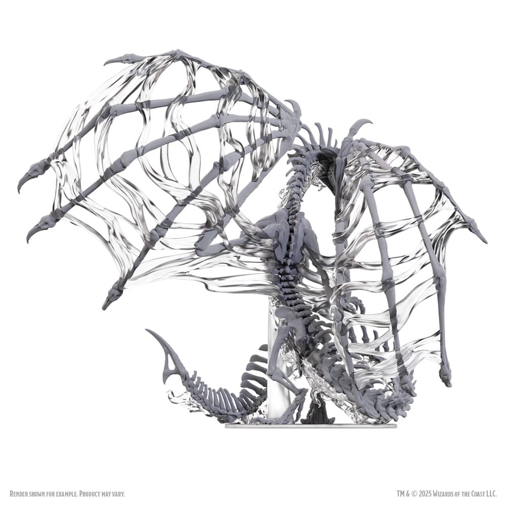 D&D Nolzur's Marvelous Miniatures Black Dracolich 30 cm Unpainted Miniature