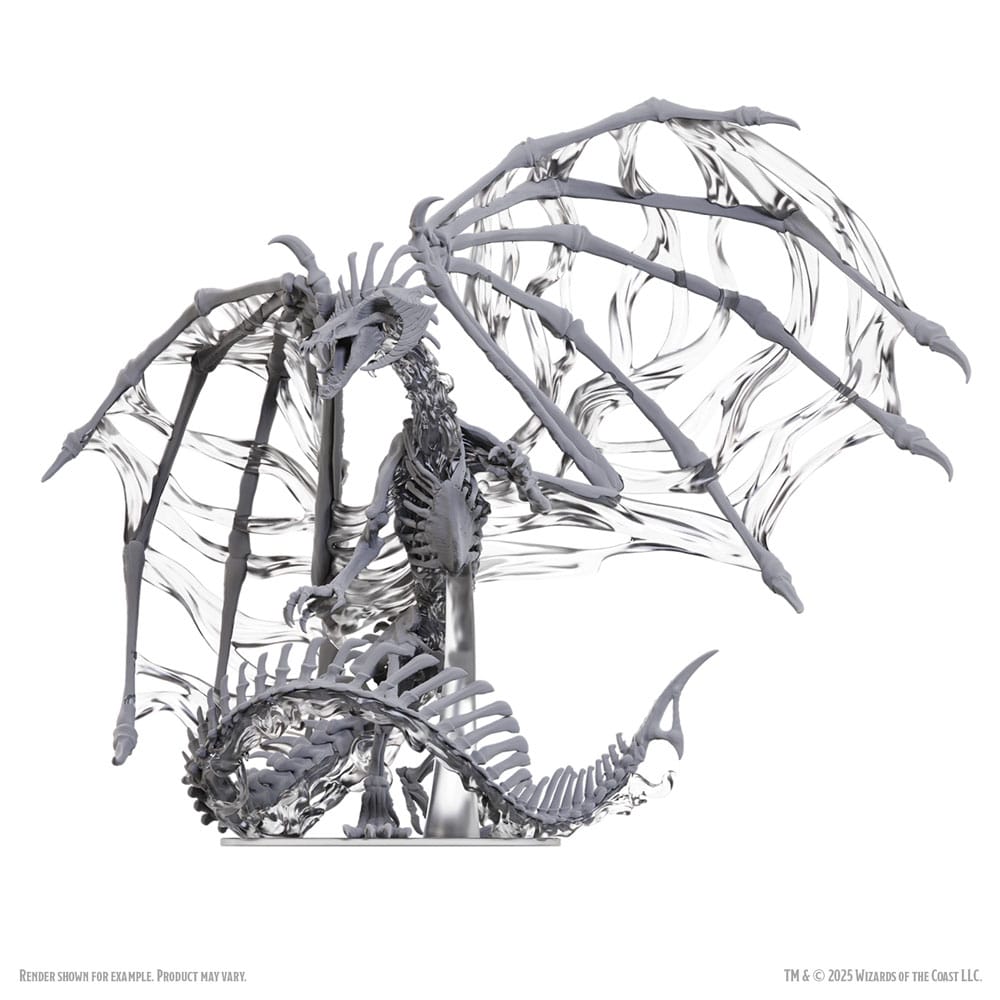 D&D Nolzur's Marvelous Miniatures Black Dracolich 30 cm Unpainted Miniature