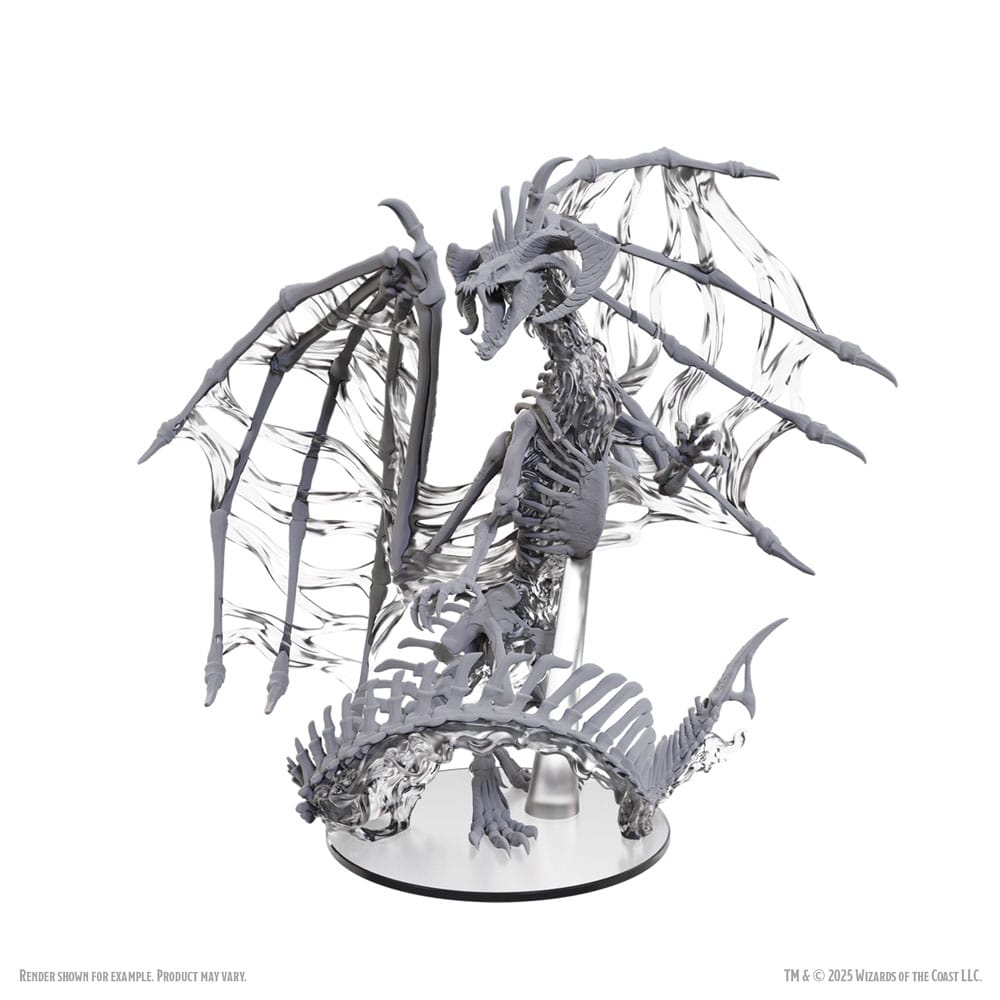 D&D Nolzur's Marvelous Miniatures Black Dracolich 30 cm Unpainted Miniature