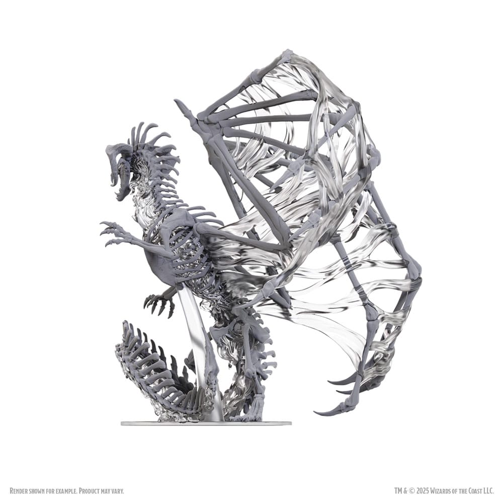 D&D Nolzur's Marvelous Miniatures Black Dracolich 30 cm Unpainted Miniature